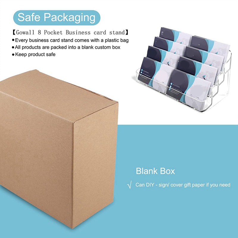 Giá Đỡ Danh Thiếp 8 Ngăn Để Bàn Bằng Acrylic Phong Cách Doanh Nhân Sang Trọng