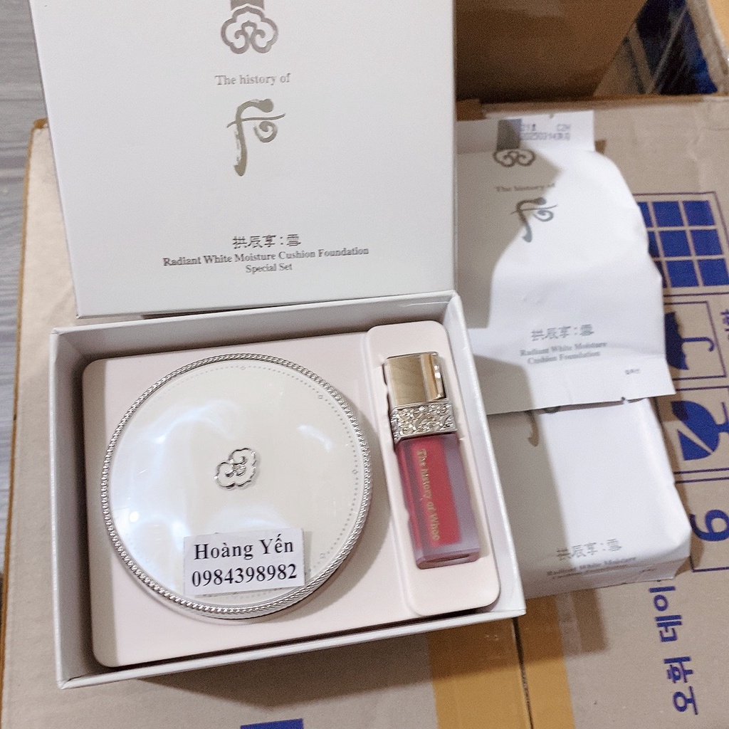 [HÀNG MỚI] Set Phấn nước dưỡng trắng Whoo Radiant White Tone Up Sun Cushion SPF50+/ PA+++