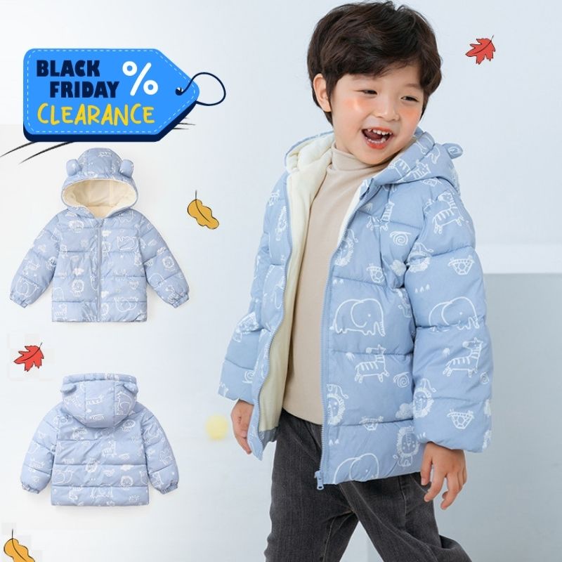 Áo Khoác Phao Lót Nỉ Trẻ Em Siêu Ấm Siêu Nhẹ Cho Bé 8-22 kg
