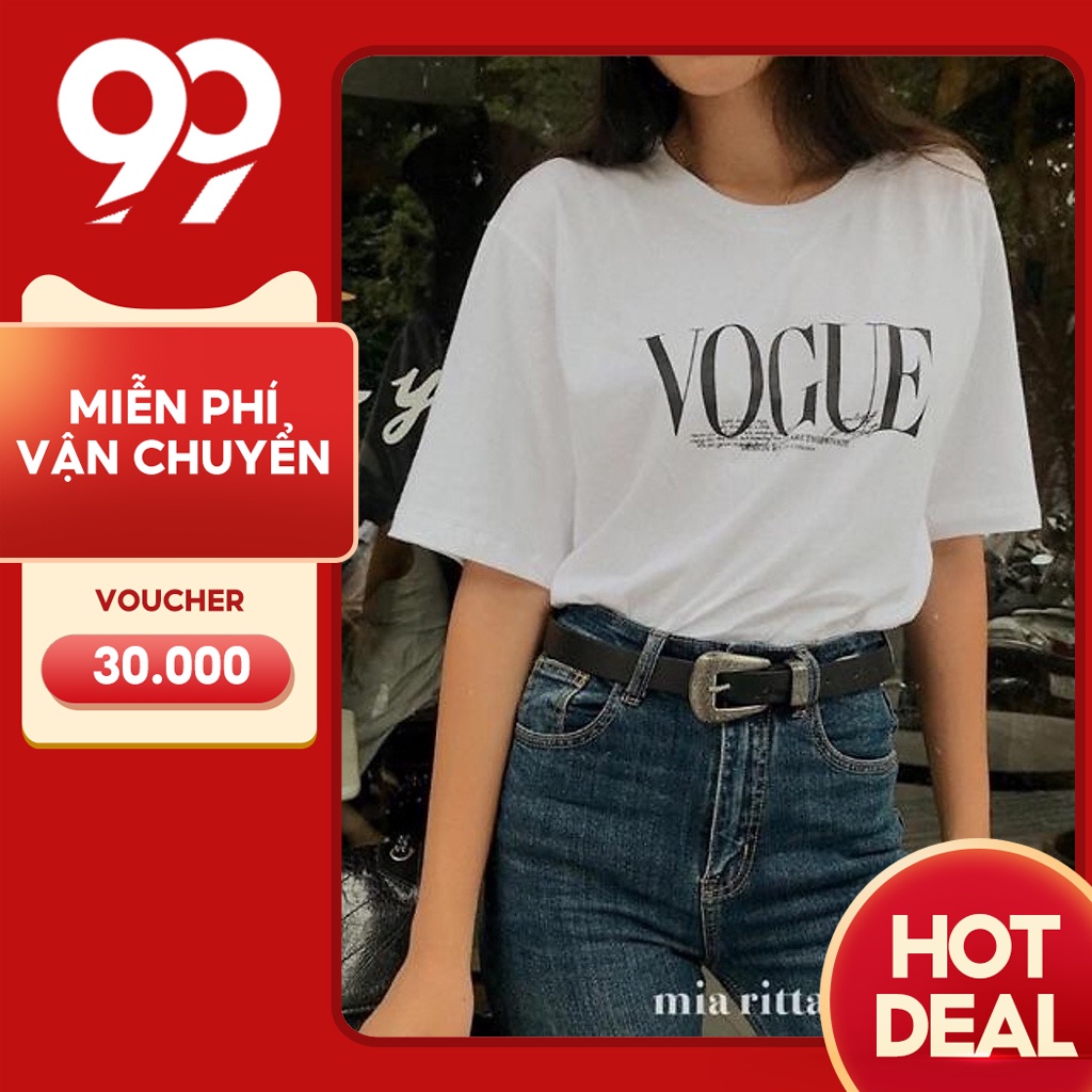 Áo Thun Unisex Tay Lỡ Form Rộng Nam Nữ VOGUE Basic cao cấp chất cotton 100% phông siêu mát 99store