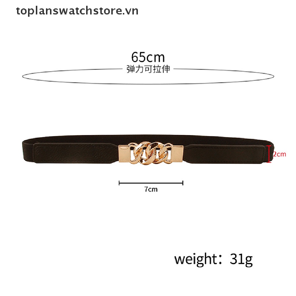 Thắt Lưng Dây Xích Co Giãn 3 Màu Tùy Chọn Cho Nữ