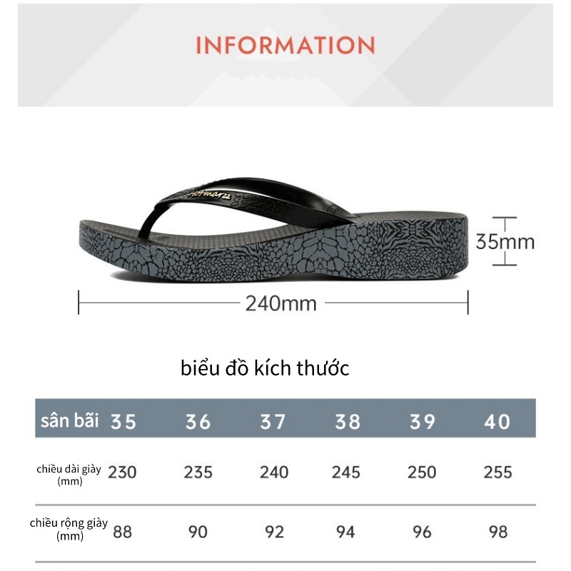 Hotmarzz Dép Xỏ Ngón dép xỏ ngón nữ đế cao 3cm  HM7053