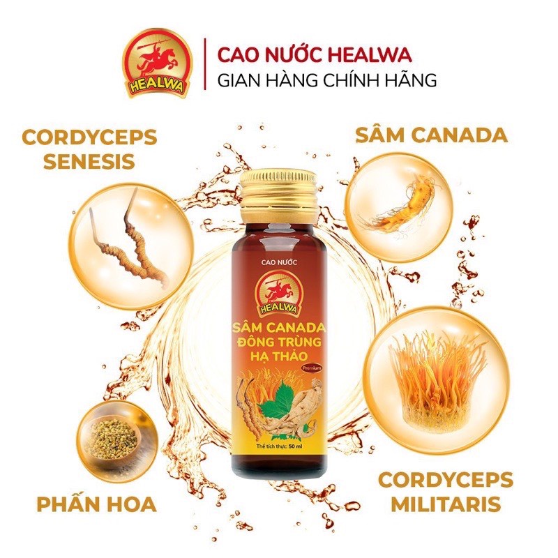 Cao Nước Sâm Canada Đông Trùng Hạ Thảo ( Hộp 10 chai x 50ml )