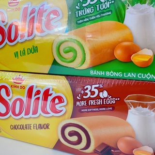 MỚI BÁNH BÔNG LAN CUỘN KEM SOLITE hộp 360gr 20 cái