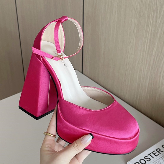 Giày Cao Gót 5.11 Inch Bằng Da Satin Mềm Mại Thời Trang Cho Nữ