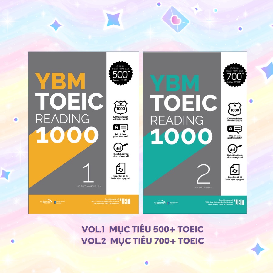 Sách - (Lẻ/2 Cuốn) YBM Toeic Reading 1000 Vol 1 + Vol 2