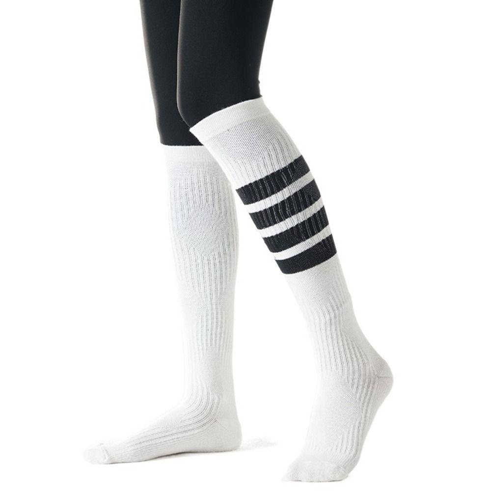 Vớ Thể Thao Dài Co Giãn Nhiều Màu Sắc Họa Tiết Kẻ Sọc Phong Cách Harajuku Cho Nữ