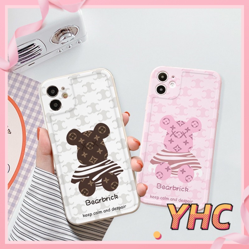 Ốp Điện Thoại Họa Tiết Gấu &amp; Gạch Cho iPhone 6s 6splus 7 7plus 8 8plus X XS XSMAX 11 12 Pro Max Plus Promax-432