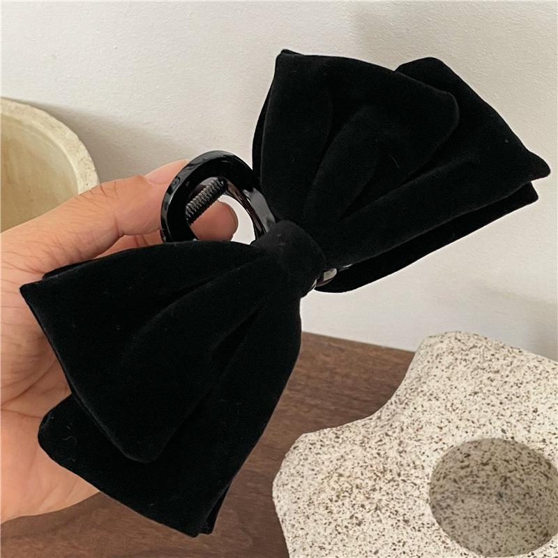 Kẹp Tóc Nơ Màu Đen Thanh Lịch Thời Trang Cho Nữ