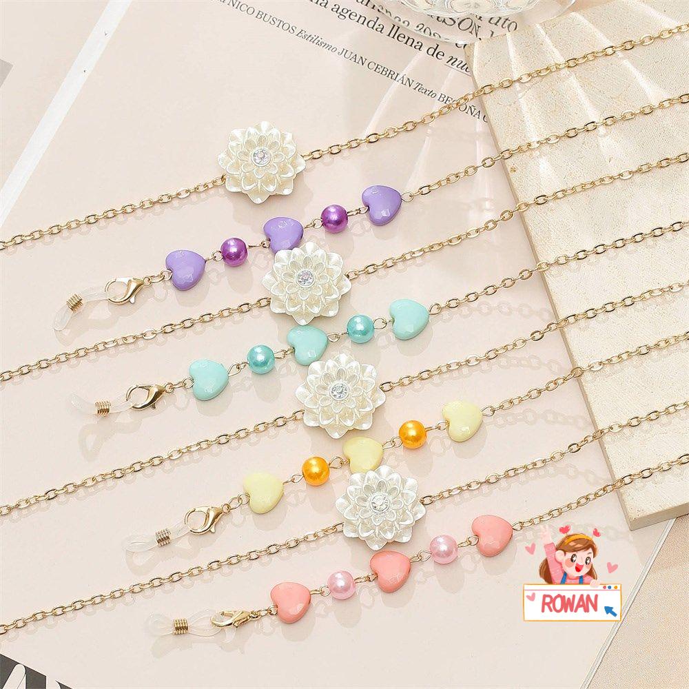 Dây Đeo Mắt Kính Chống Thất Lạc Bằng Kim Loại Phối Chuỗi Hạt Ngọc Trai