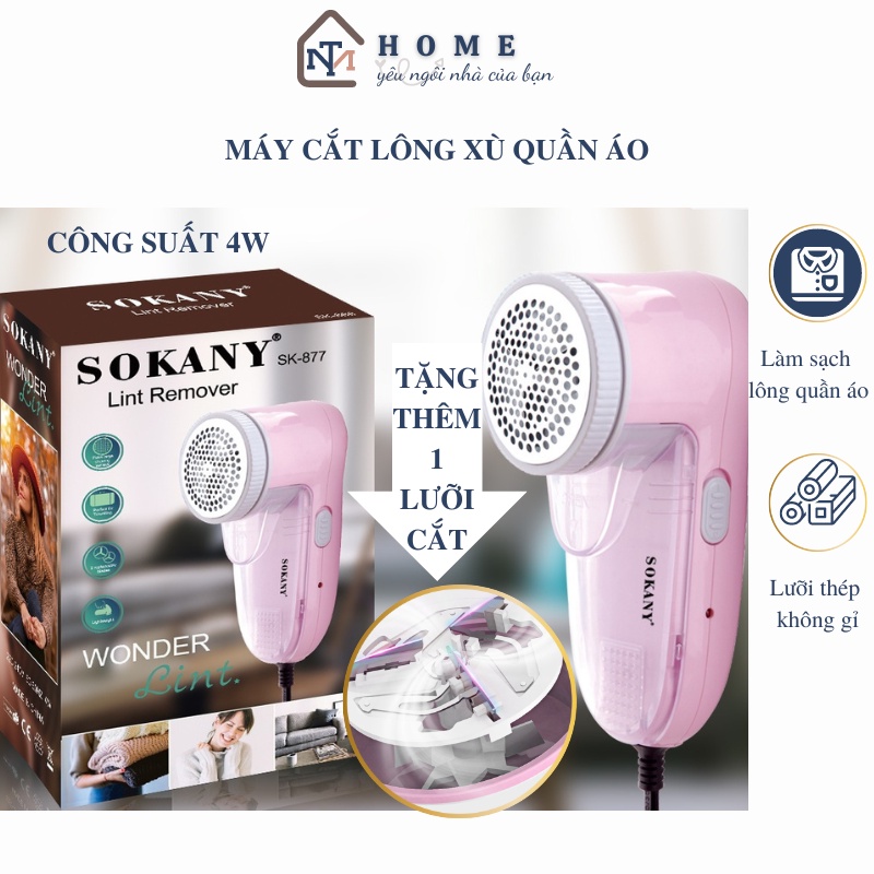 Máy cắt lông xù quần áo mini SOKANY SK877 dùng điện cắt siêu bén siêu bền tiện lợi