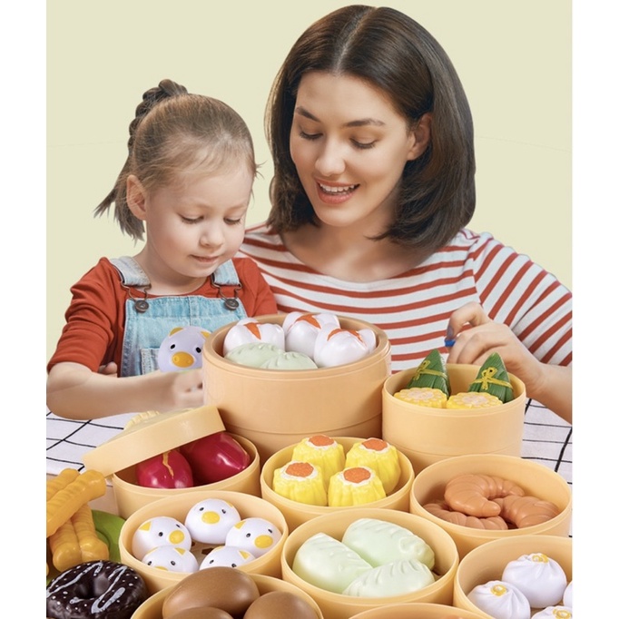 Bộ Đồ Chơi Mô Phỏng Nấu Ăn, Dimsum Nhiều Chi Tiết Cho Bé