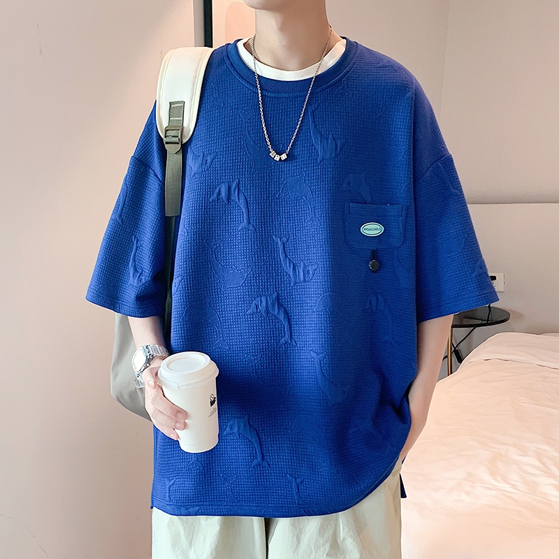 Áo Thun Tay Ngắn Cổ Tròn Dáng Rộng In Hình Cá Heo Thời Trang Mùa Hè Chất Lượng Cao Cho Nam Và Nữ