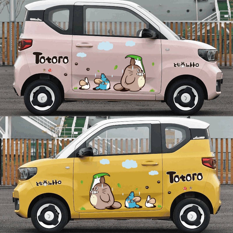 Miếng Dán Trang Trí Thân Xe Hơi mini ola r1 Hình macaron Dễ Thương