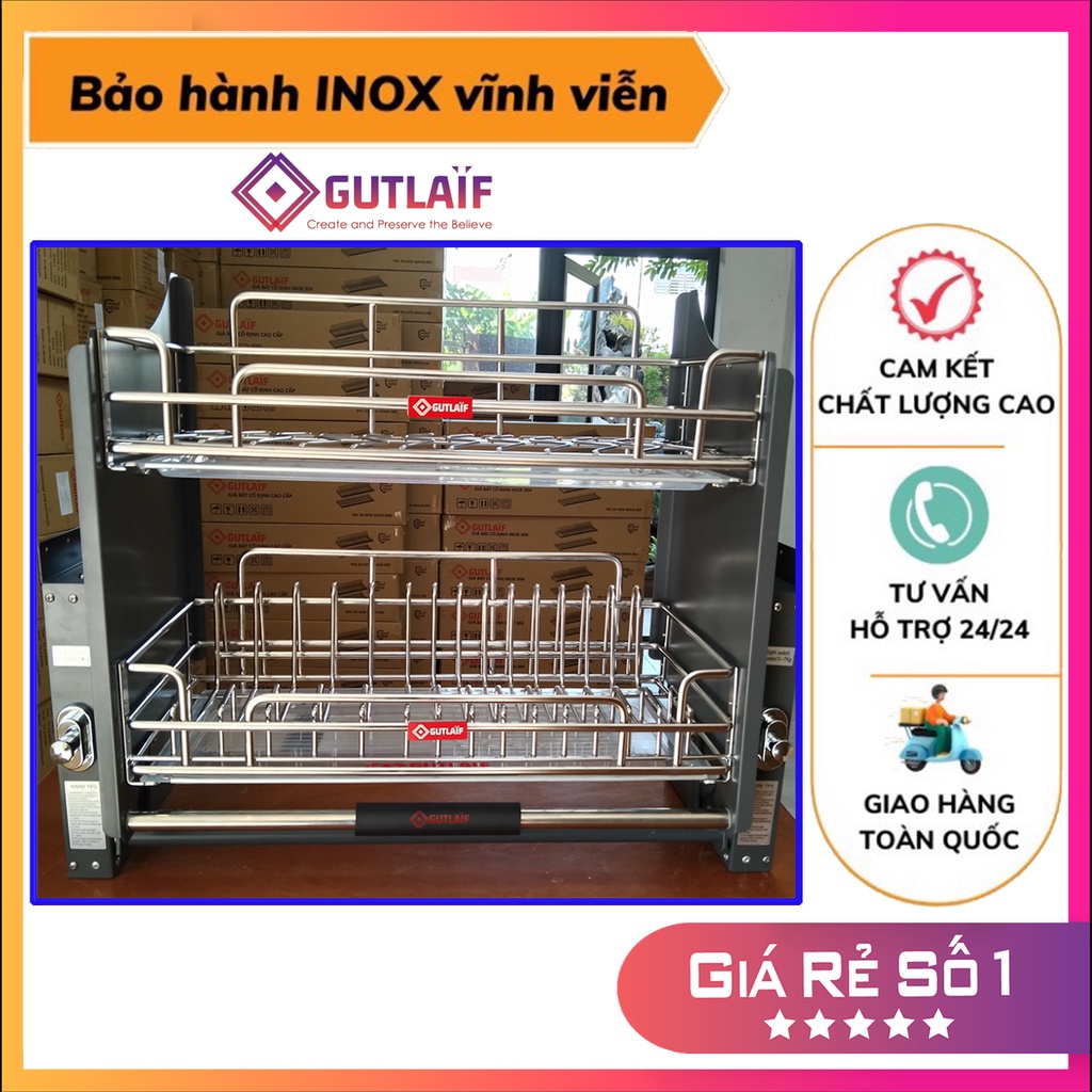 {Chính Hãng Giá Xưởng} Giá bát nâng hạ nan Ovan Gutlaif chất liệu Inox 304 cao cấp, thêm nẹp