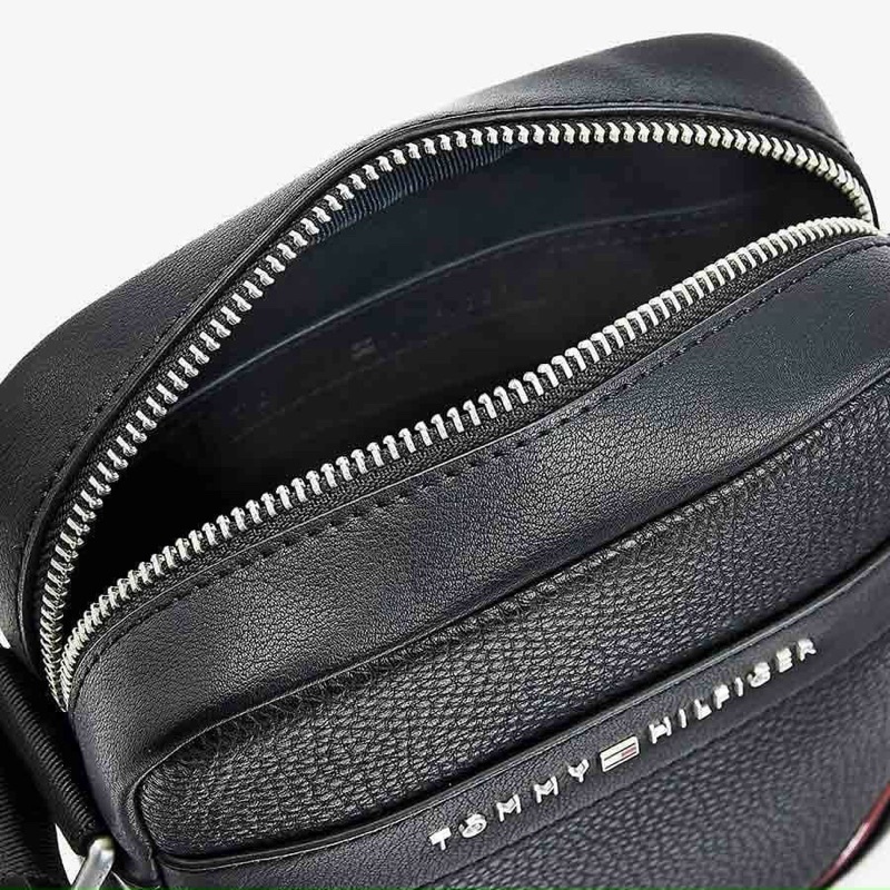 TNS - Túi nam đeo chéo form hộp  Tommie crossbody bag-- chuẩn hãng màu đen classic