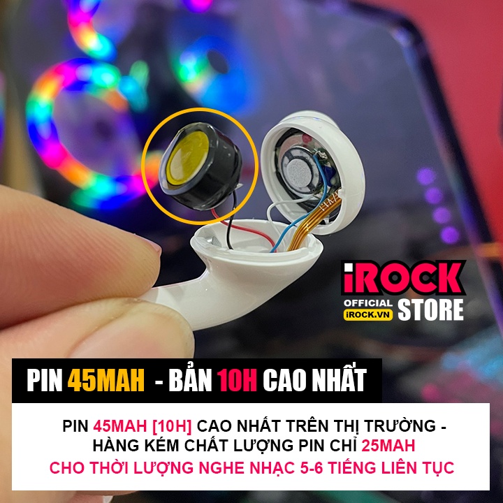 iRock Pro JL 8H - Màng Loa Titan 14.2 - Tai Nghe Bluetooth Sạc Không Dây