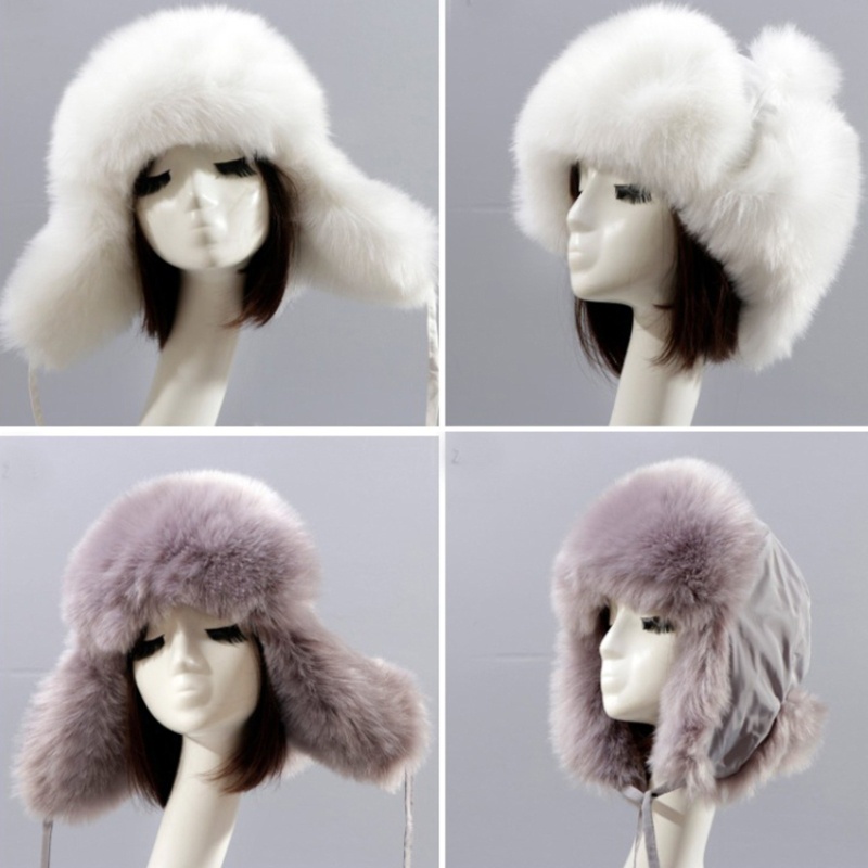 ✿ Mũ Ushanka Lót Lông Mềm Mại Dày Dặn Giữ Ấm Mùa Đông Cho Nữ