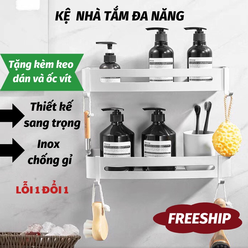 Kệ Nhà Tắm Kệ Đa Năng Làm Bằng Inox Gắn Tường Siêu Chắc Chắn KHO GIA DỤNG TRẦN PHÚ