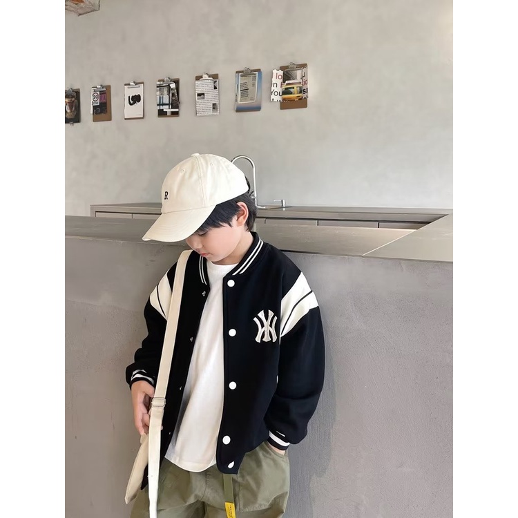 Áo Khoác Bóng Chày Mỏng In Chữ Phong Cách Đường Phố Thời Trang Mùa Thu Mới Dành Cho Bé Trai Bé Gái