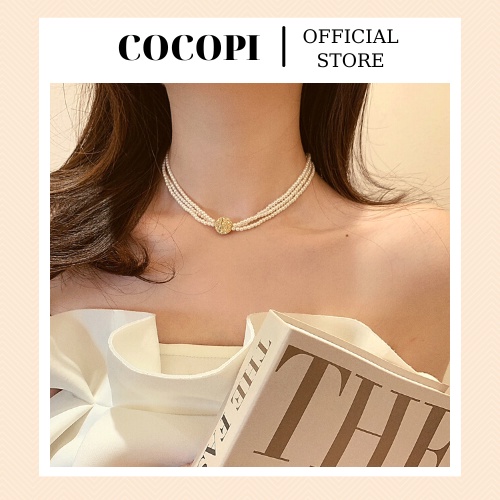 Dây chuyền, vòng cổ chocker chuỗi ngọc trai nhân tạo hot trend Cocopi.accessories - VC034