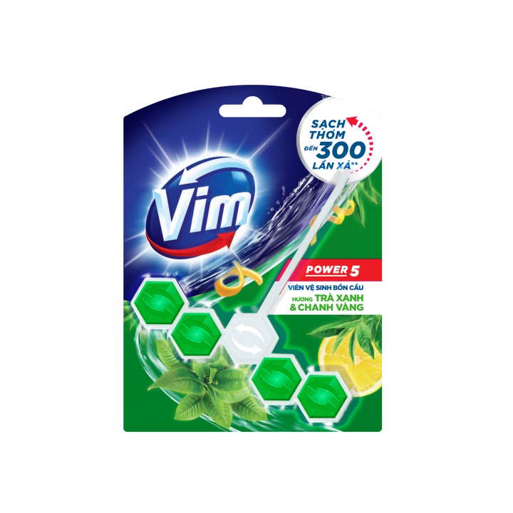 Thùng 9 vỉ Viên treo bồn cầu VIM POWER 5 sạch khuẩn thơm mát 55g/viên