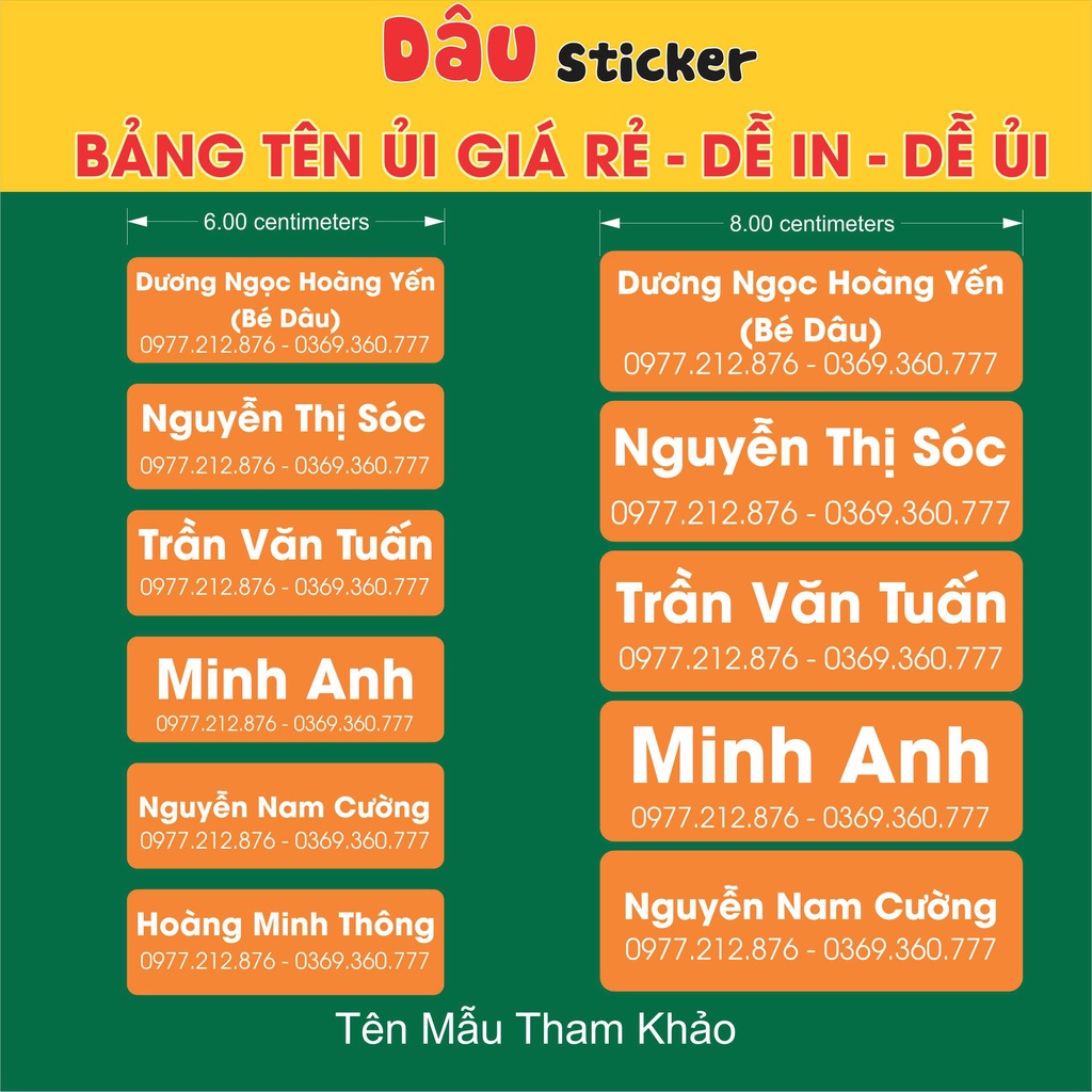 Làm Bảng Tên Ủi Mẫu đơn giản - giá rẻ - dễ in - dễ ủi - Bảng tên Vuông