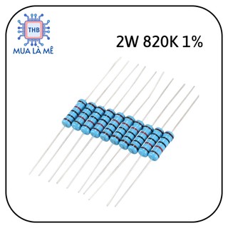 Điện trở vạch màng kim loại 2W 820K 1% chân đồng