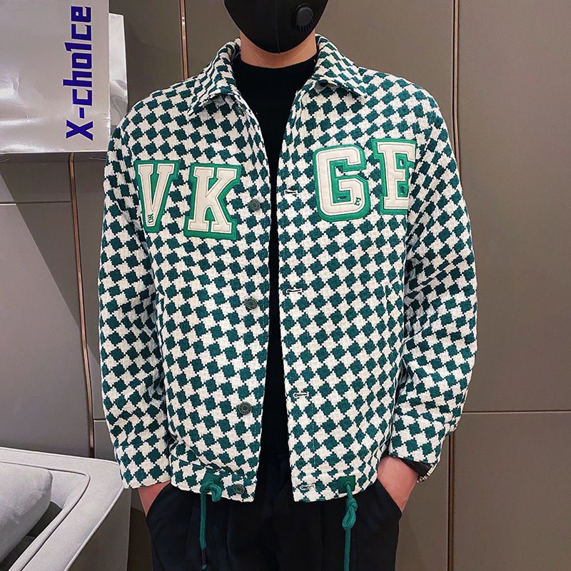 Áo khoác nam VKGE hoạ tiết kẻ caro siêu đẹp