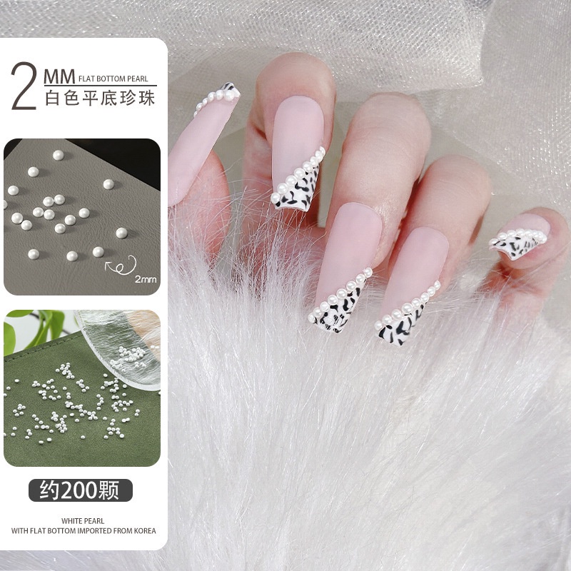 Gói 200 Hạt Ngọc Trai Nửa 2/3/4mm Cho dân nail