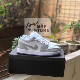 Giày thể thao jd1 cổ thấp white grey phiên bản cao cấp giày Sneaker Jordan cổ thấp xám đế xanh