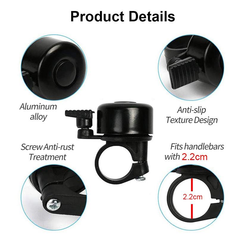 Chuông xe đạp mini HDOORLINK bằng hợp kim nhôm trong suốt