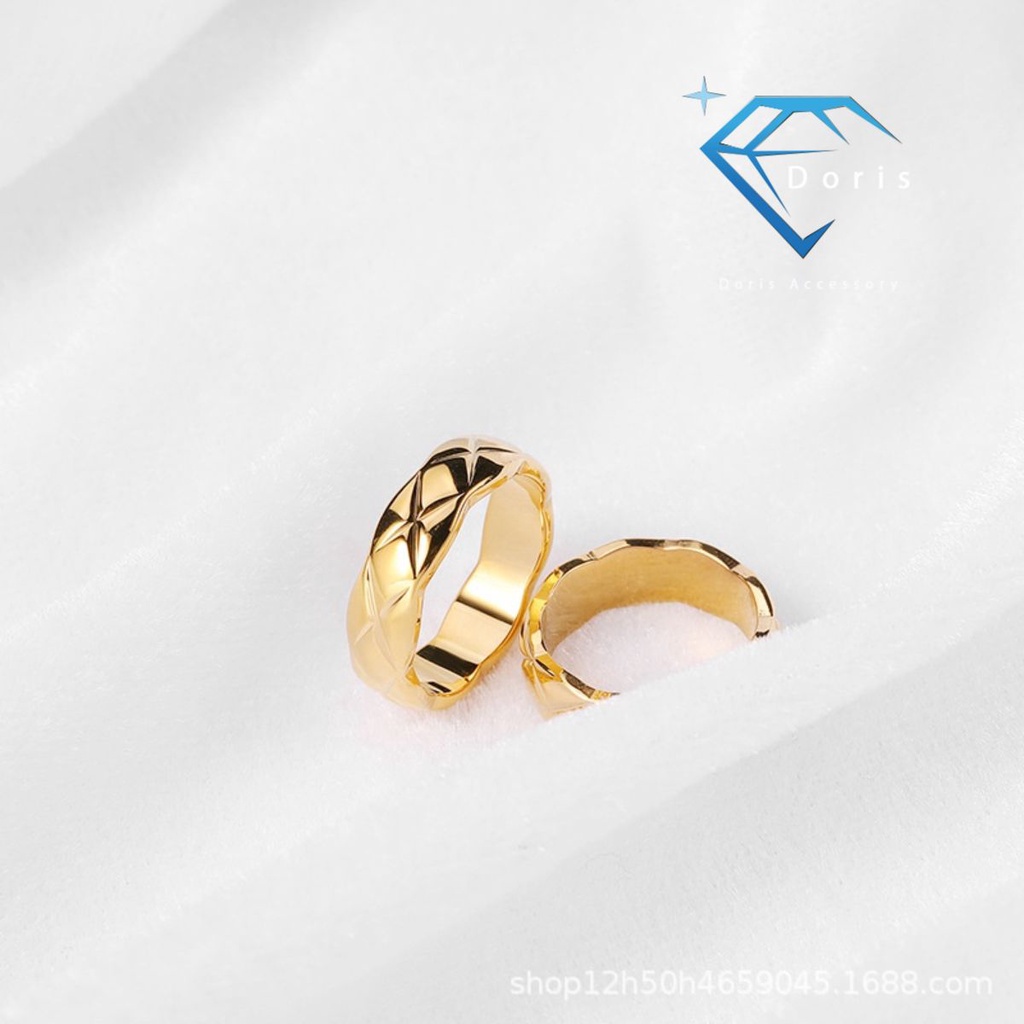 Nhẫn nữ Doris Titan chéo hình lưới Gold J3-101