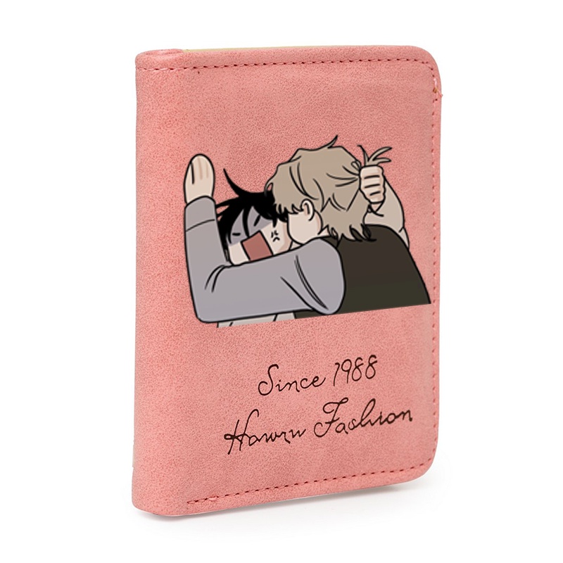 Ví ngắn đen hồng cầm tay in hình LOW TIDE IN TWILIGHT Đêm bên làn nước boylove manhwa tiện lợi anime chibi