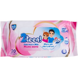 Combo 10 gói Khăn ướt 2teen gói 20 tờ - Nano Tissue