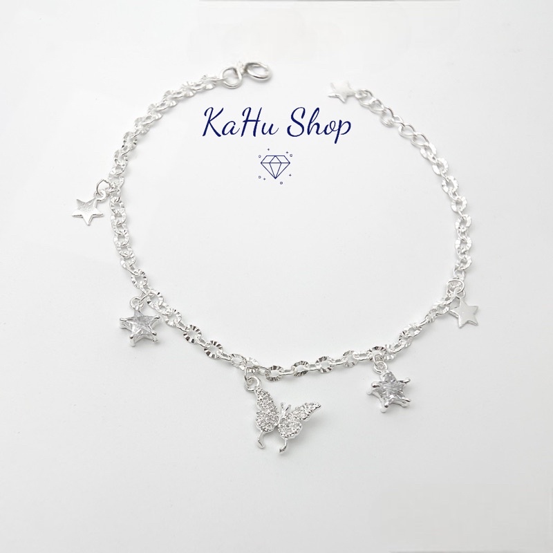 Lắc tay nữ bạc ta Kahu Shop sáng bóng - Lắc tay treo charm