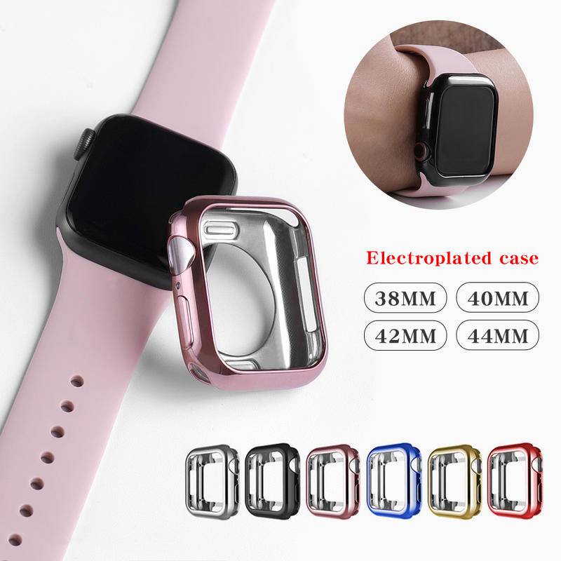 Ốp lưng đồng hồ mạ siêu mỏng cho Apple Watch Series 8 7 6 5 4 SE SE2 Vỏ TPU mềm trong suốt cho phụ k