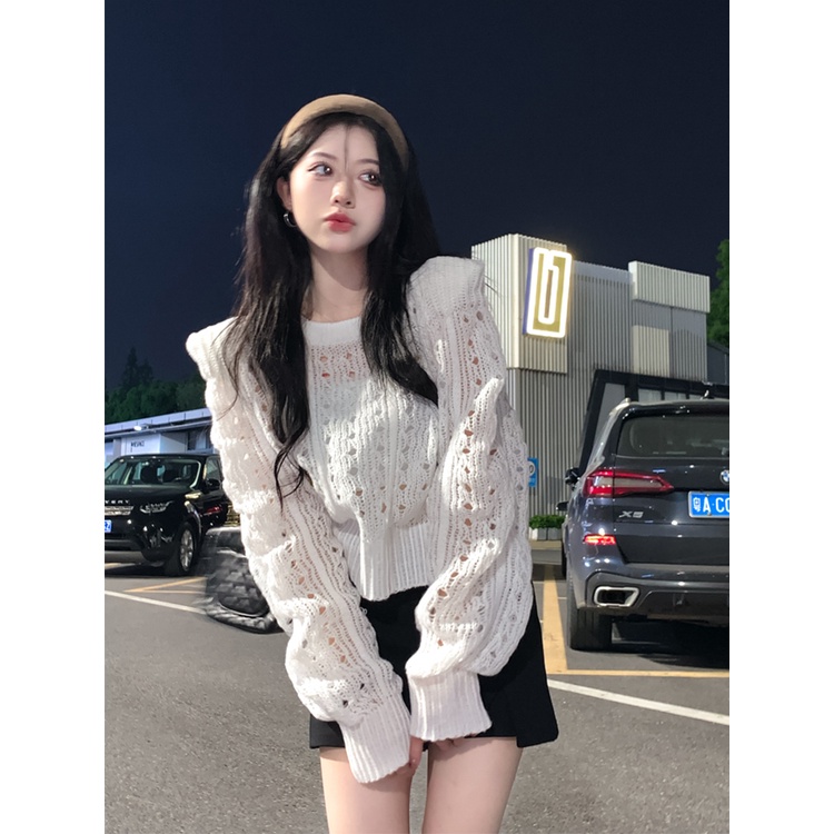 Áo Dệt Kim Nữ Tay Dài Cổ Tròn Thời Trang Hàn Quốc 2023