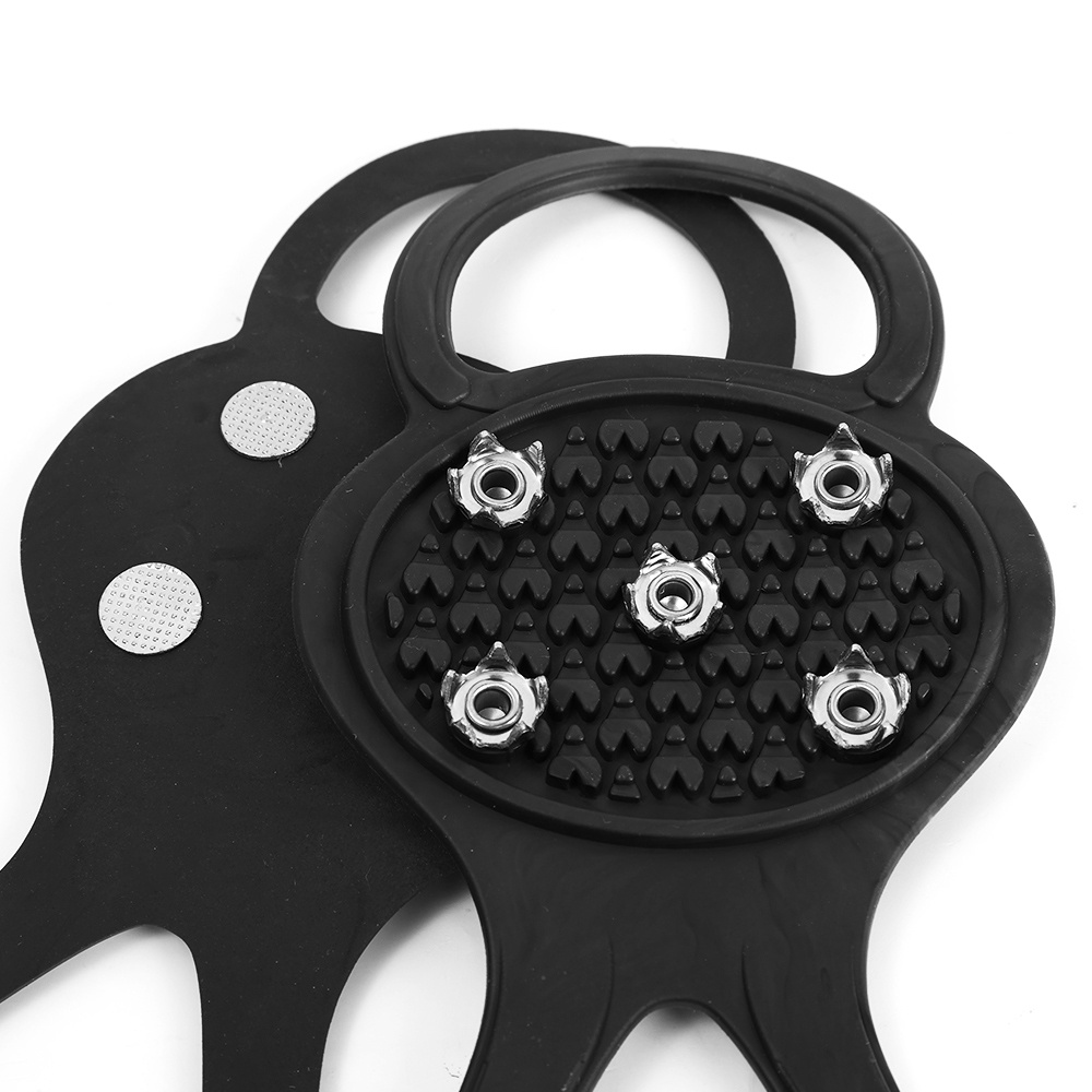 1 Cặp Vỏ Bọc Đế Giày Đi Tuyết 5 Răng Co Giãn Chống Trượt Tiện Dụng