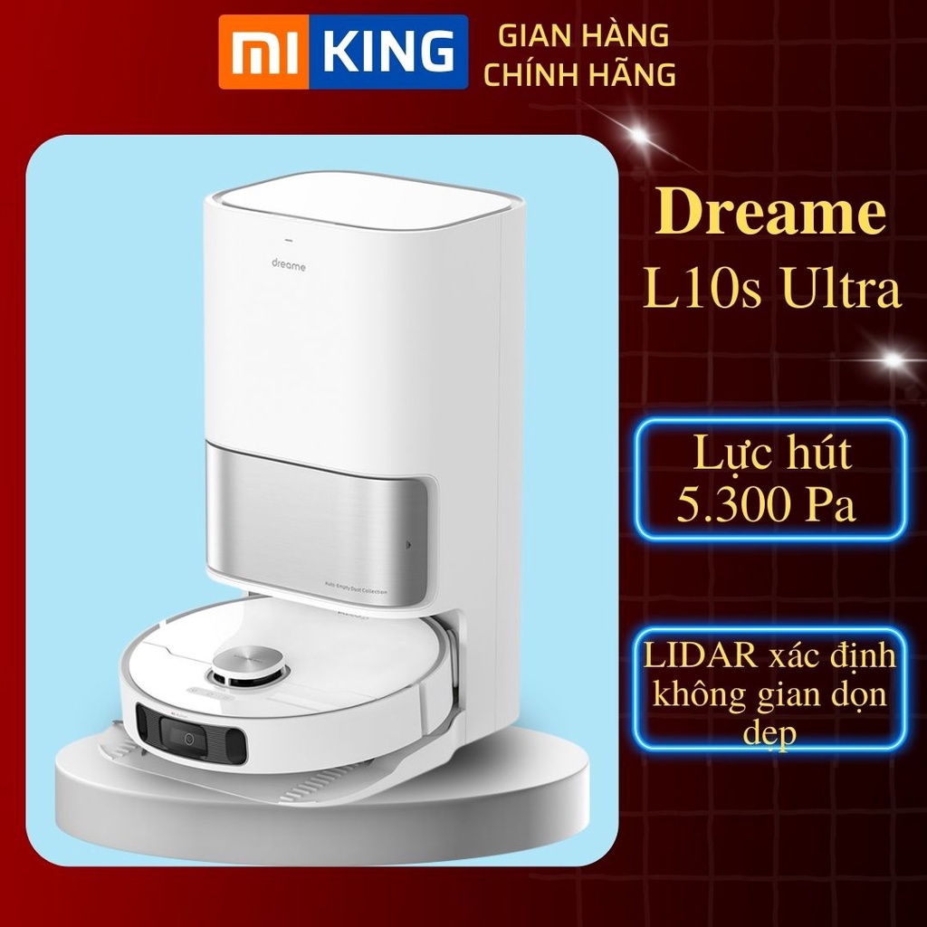 Robot Hút Bụi Lau Nhà Dreame Bot L10s Ultra - Lực hút cực mạnh 5300 Pa - Bản quốc tế - Bảo hành 12 tháng