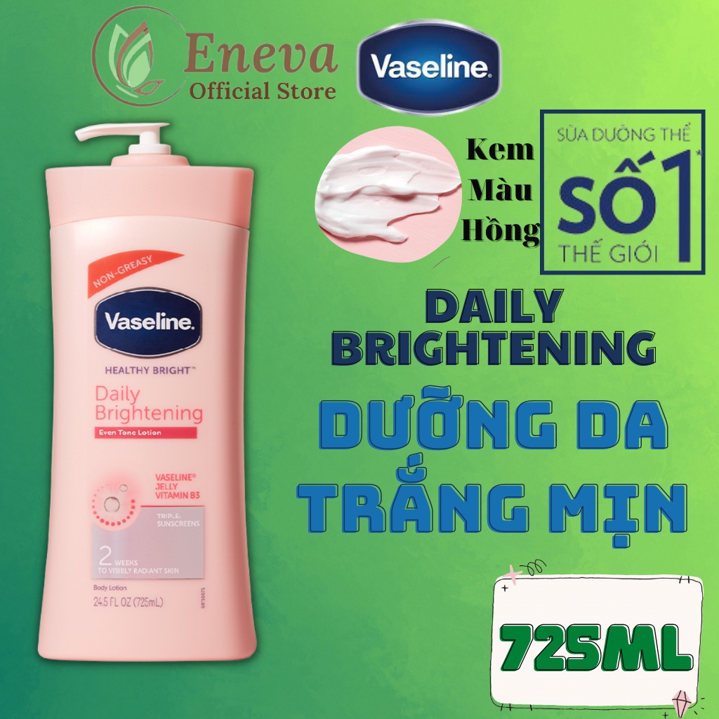 Dưỡng Thể Vaseline Dưỡng Trắng Da Chính Hãng , Vaseline Dưỡng Thể Trắng Da Mỹ 725ml Healthy Bright Chính Hãng