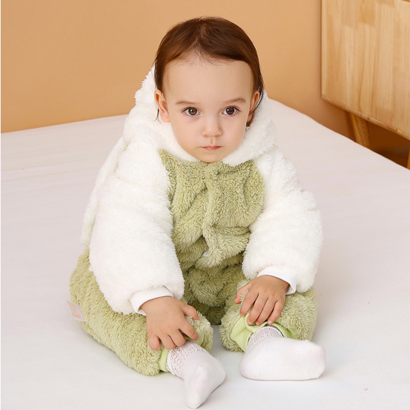 Áo liền quần AMILA có mũ trùm đầu dày dặn dễ thương thời trang dành cho trẻ em