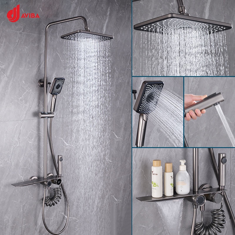 Bộ Sen Cây Tắm Đứng Nóng Lạnh AV-510 Mẫu Mới Màu Xám Tro Cao Cấp