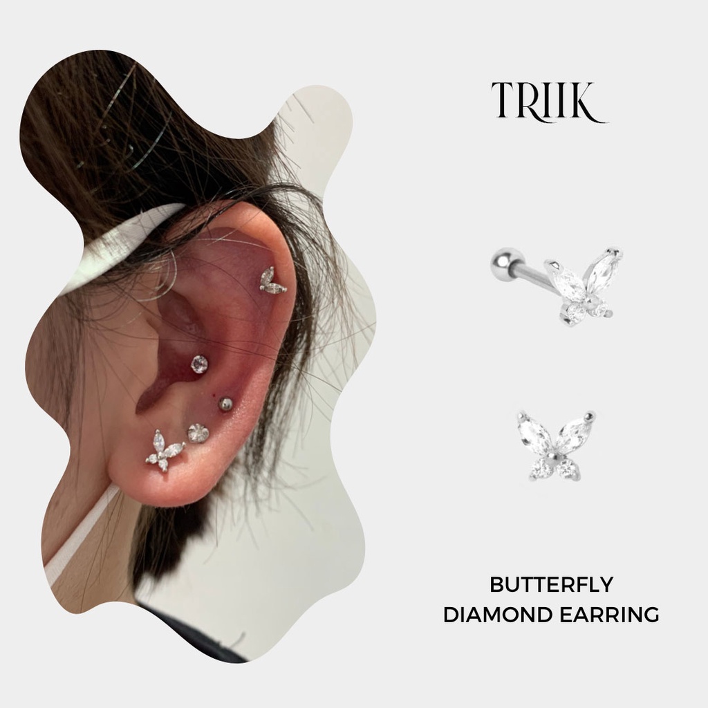Khuyên tai đá - Butterfly Dia Earring ( giá 1 chiếc )