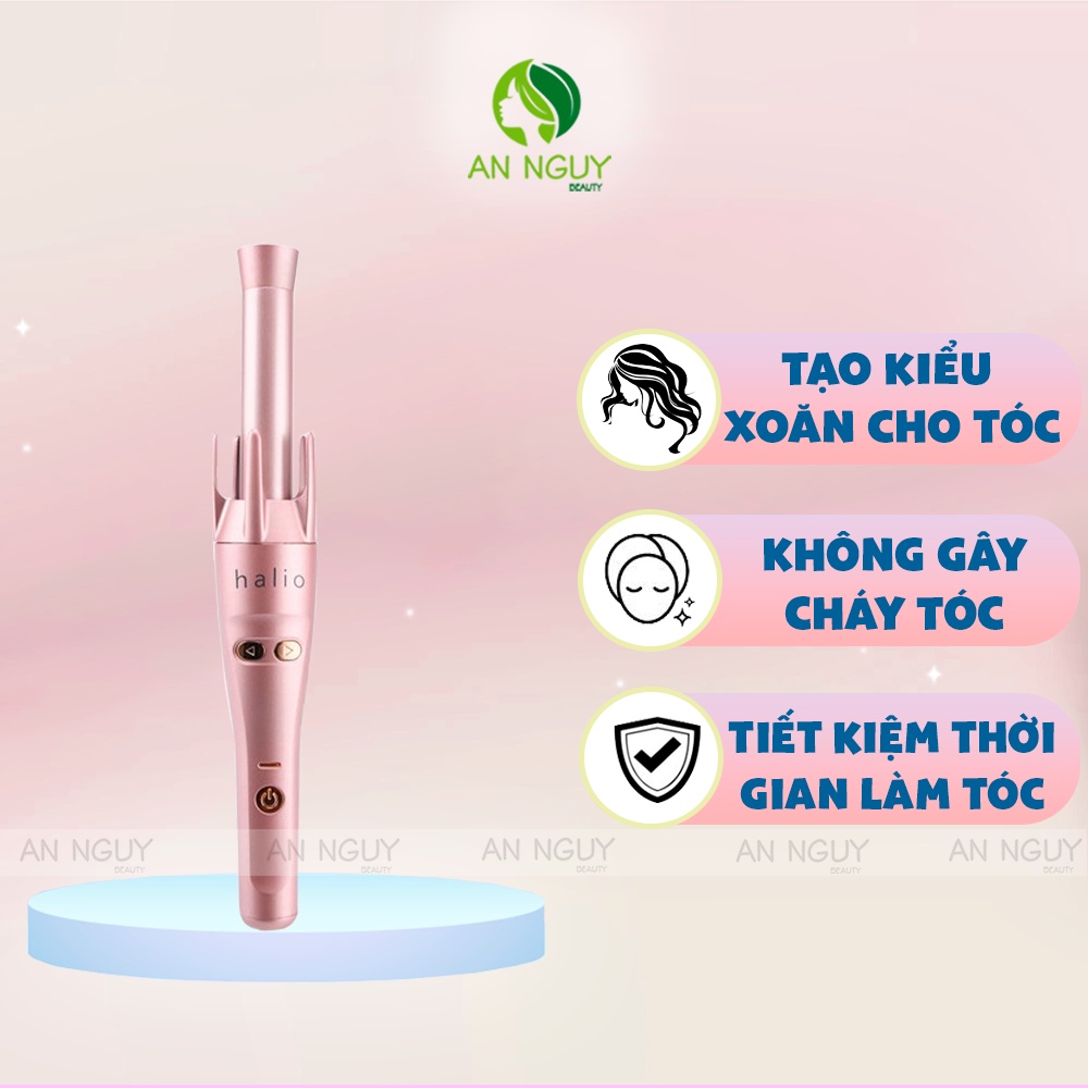 Máy Uốn Tóc Halio Tự Xoay 360 Độ Ion Âm Màu Rose Gold
