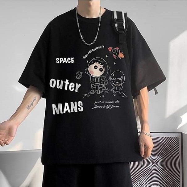 Áo thun nam nữ unisex tay lỡ hình  cu Shin đáng yêu áo phông tay lỡ unisex form rộng oversize streetwear AT01