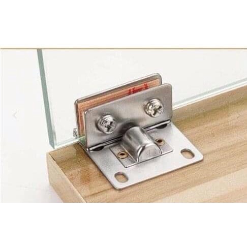 Bản lề cửa kính inox , kẹp kính  , cửa kính tủ , cửa kinh quầy lễ tân - 1 chiêc