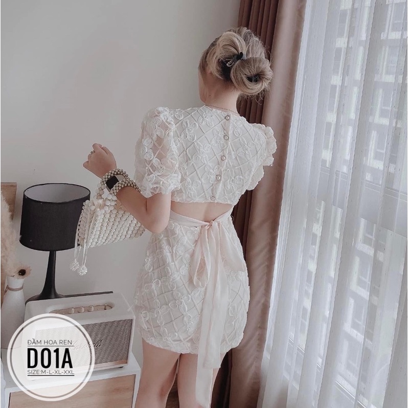 BIGSIZE Đầm hoa ren D01A