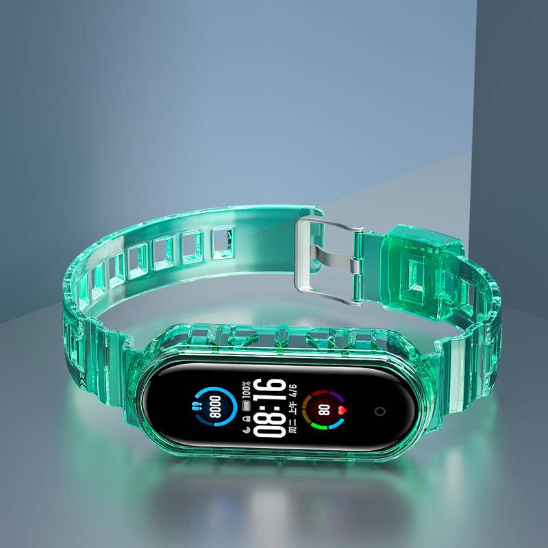 Dây Đeo Thay Thế Bằng Silicone Trong Suốt Cho Đồng Hồ Thông Minh Mi Band 7 6 5 Xiaomi 5