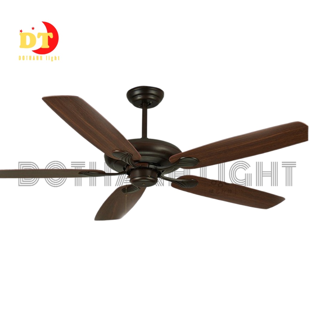 Quạt trần hiện đại DOTHANH LIGHT trang trí đơn giản 5 cánh gỗ điều khiển từ xa tiện lợi DHT